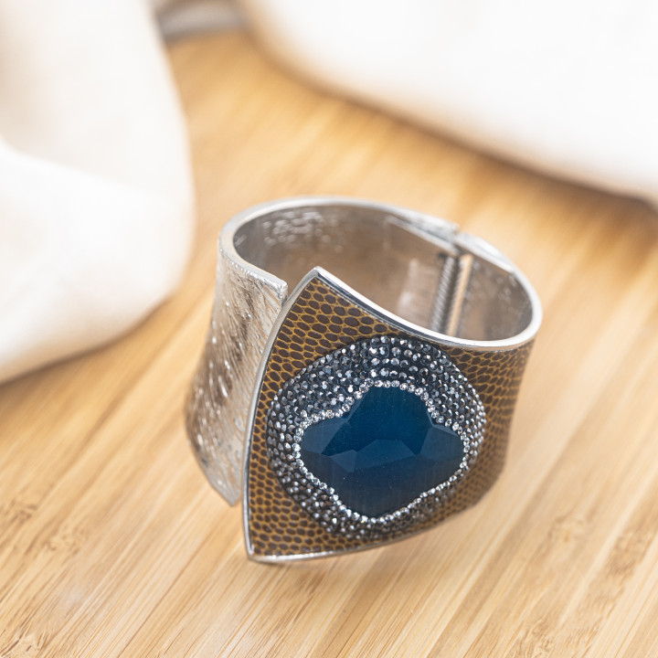 Bracciale in Bronzo Con Pietre e Marcasite Rodiato MOD.593