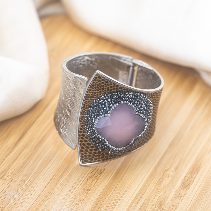 Bracciale in Bronzo Con Pietre e Marcasite Rodiato MOD.595