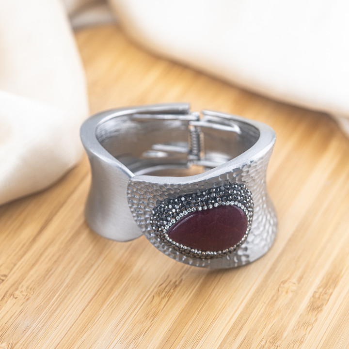 Bracciale in Bronzo Con Pietre e Marcasite Rodiato MOD.596