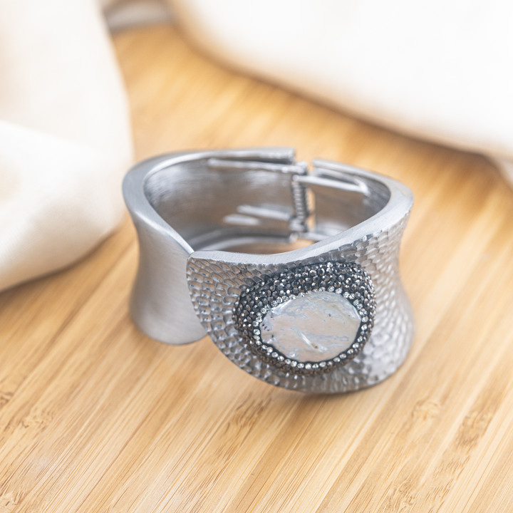 Bracciale in Bronzo Con Pietre e Marcasite Rodiato MOD.601