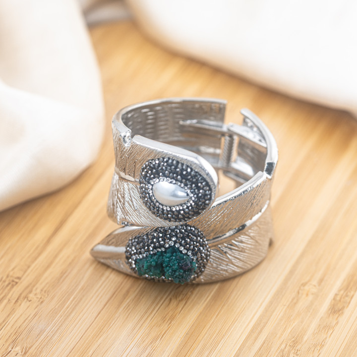 Bracciale in Bronzo Con Pietre e Marcasite Rodiato MOD.602