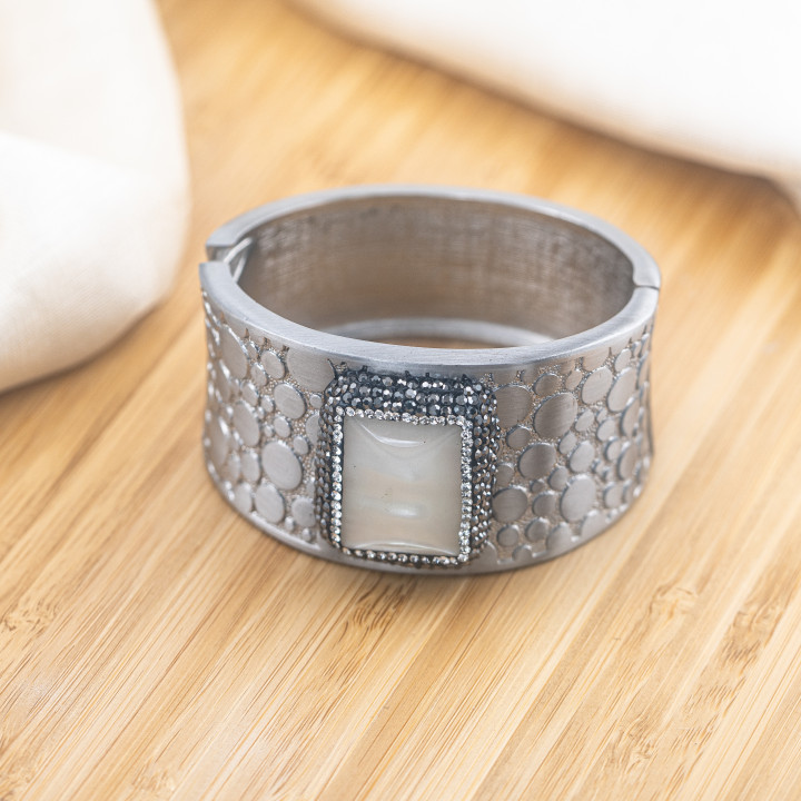 Bracciale in Bronzo Con Pietre e Marcasite Rodiato MOD.603