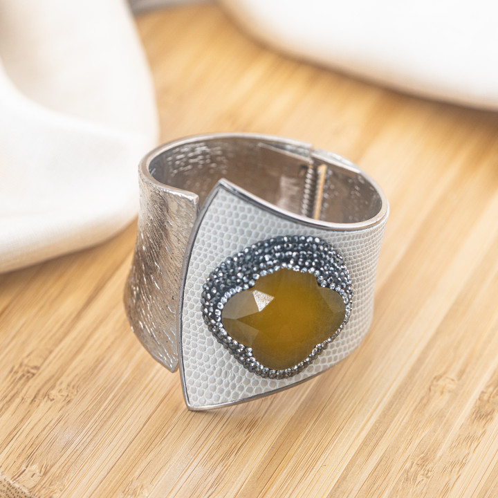 Bracciale in Bronzo Con Pietre e Marcasite Rodiato MOD.637