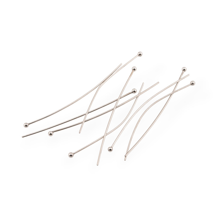 Chiodini Spilli Di Ottone Testa Tonda Pallina 0,7x50mm 1 kg Rodiato