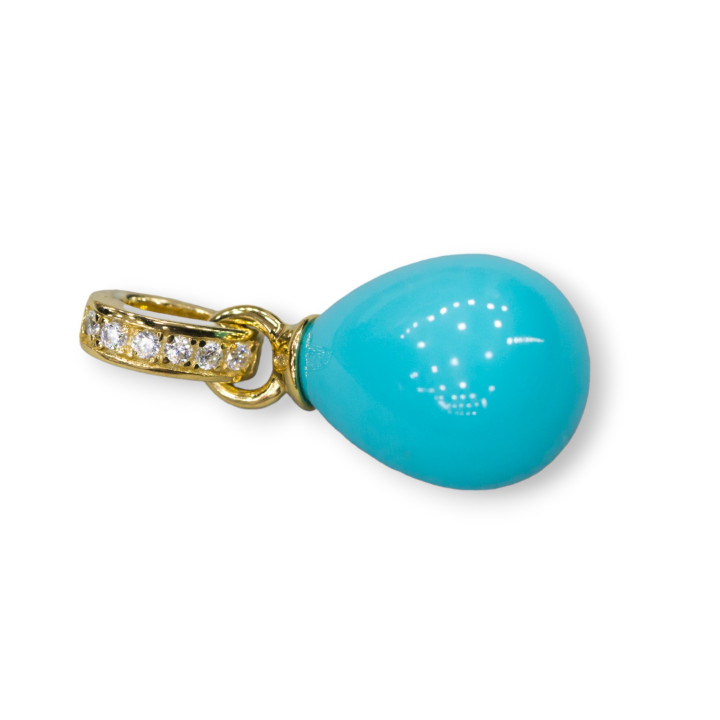 Ciondolo Pendente Di Argento 925 Con Perle Di Maiorca 12x28mm