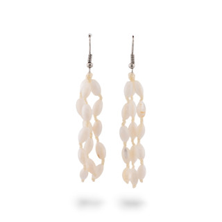 Orecchini Di Bronzo A Monachella Con Madreperla 20x60mm MOD7