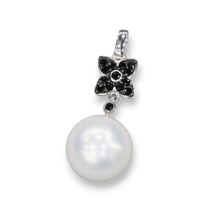 Pendenti Di Argento 925 Con Perle Di Maiorca 14mm