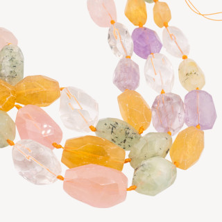 Quarzo Misto Sasso Burattato Sfaccettato 12-20x18-30mm