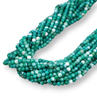 Agata Verde Striata Perlina Tonda Sfaccettata 4mm