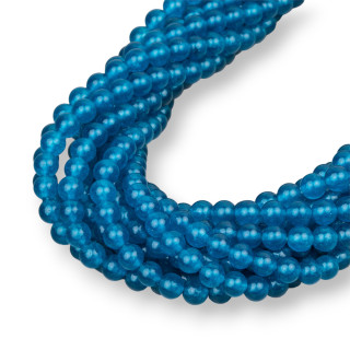 Giada Ghiaccio (Icy Jade) Blu Ottanio Tondo Liscio  6mm