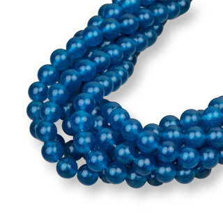 Giada Ghiaccio (Icy Jade) Blu Ottanio Tondo Liscio  8mm