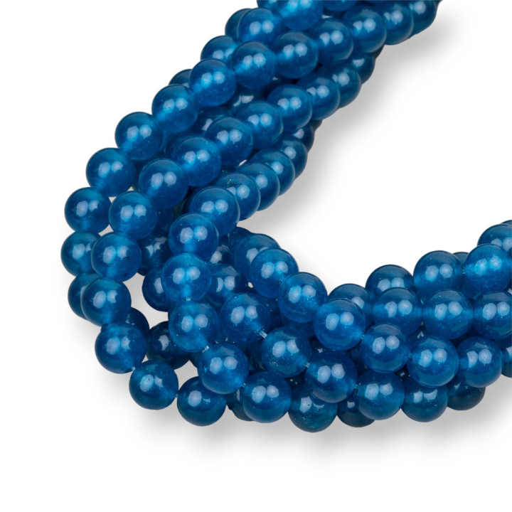 Giada Ghiaccio (Icy Jade) Blu Ottanio Tondo Liscio  8mm