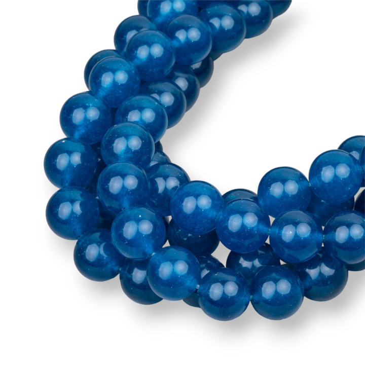 Giada Ghiaccio (Icy Jade) Blu Ottanio Tondo Liscio 10mm