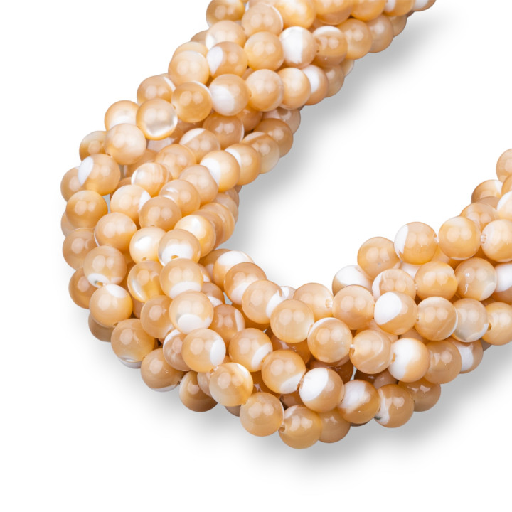 Madreperla Cappuccino Tondo Liscio  7mm