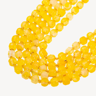 Agata Gialla Taglio Rigido Cubo Sfaccettato 8mm