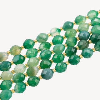 Agata Striata Verde Taglio Rigido Oliva Sfaccettata 8x10mm