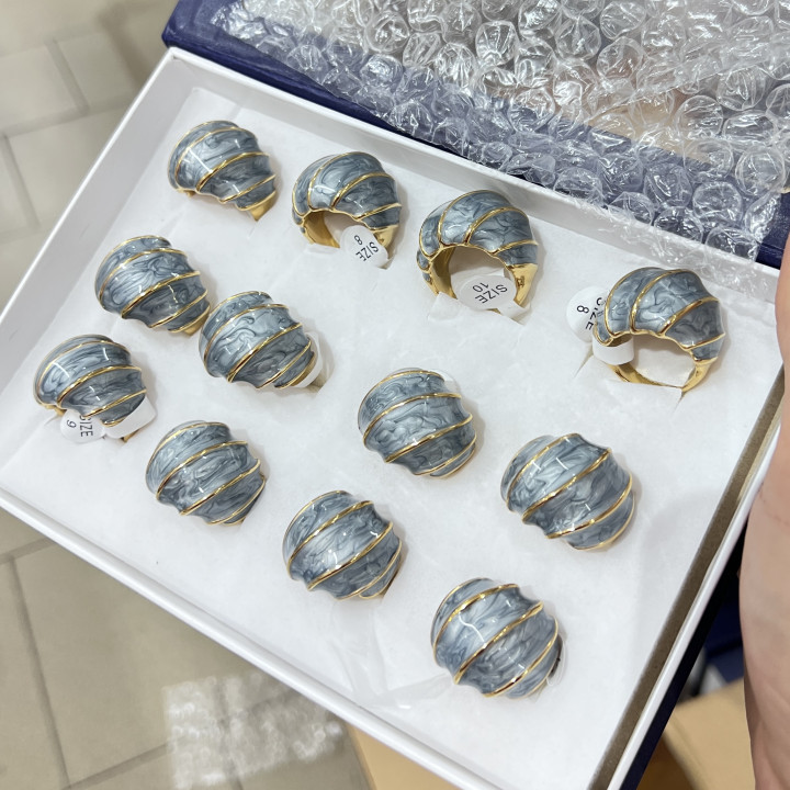 Anelli Bijoux in Acciaio Inossidabile Confezione da 12pz MOD.331