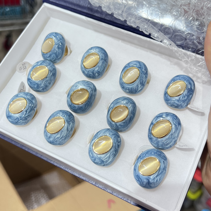 Anelli Bijoux in Acciaio Inossidabile Confezione da 12pz MOD.374