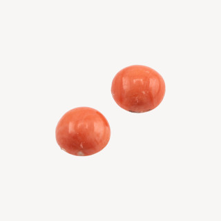 Cabochon di Corallo Rosso Italiano Naturale Premium 12mm 2pz