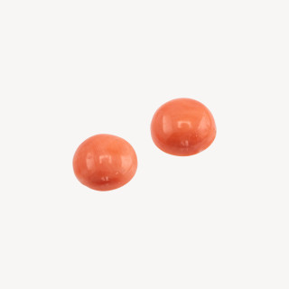 Cabochon di Corallo Rosso Italiano Naturale Premium Bottone 10mm 2pz