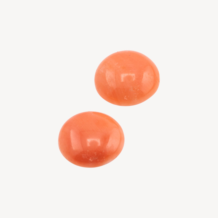 Cabochon di Corallo Rosso Italiano Naturale Premium Bottone 10mm 2pz