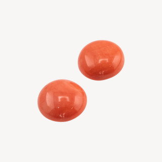 Cabochon di Corallo Rosso Italiano Naturale Premium Bottone 12mm 2pz