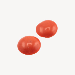 Cabochon di Corallo Rosso Italiano Naturale Premium Bottone 12mm 2pz