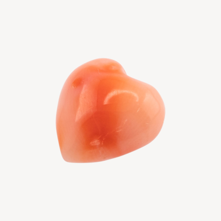 Cabochon di Corallo Rosso Italiano Naturale Premium Cuore 11,5x7,5mm 1pz