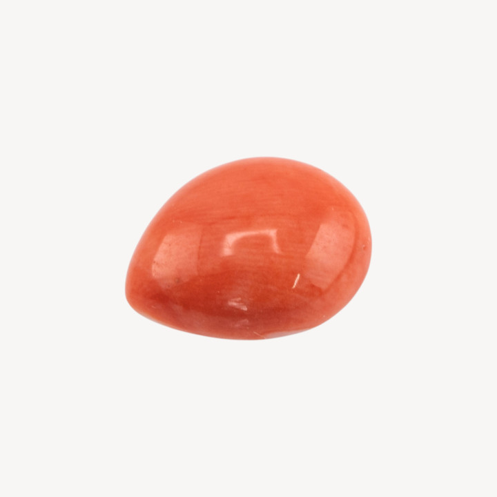 Cabochon di Corallo Rosso Italiano Naturale Premium Goccia Liscia 13x5mm 1pz