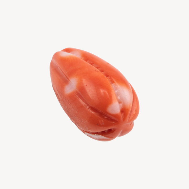 Cabochon di Corallo Rosso Italiano Naturale Premium Seme 10,5x19mm 1pz