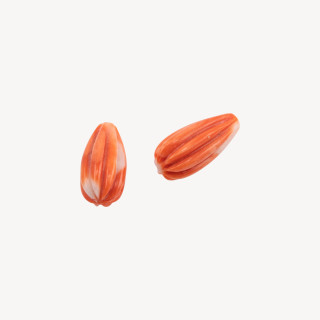 Cabochon di Corallo Rosso Italiano Naturale Premium Seme 10x21mm 2pz