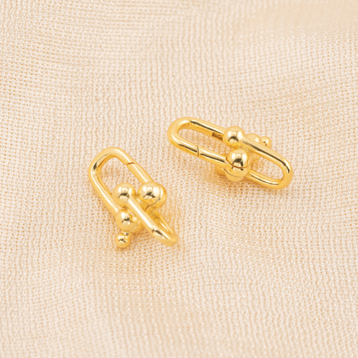 Chiusura Di Argento 925 Gancio A Scatto Dorato 10x19mm 2pz