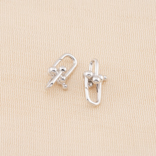 Chiusura Di Argento 925 Gancio A Scatto Rodiato 10x19mm 2pz