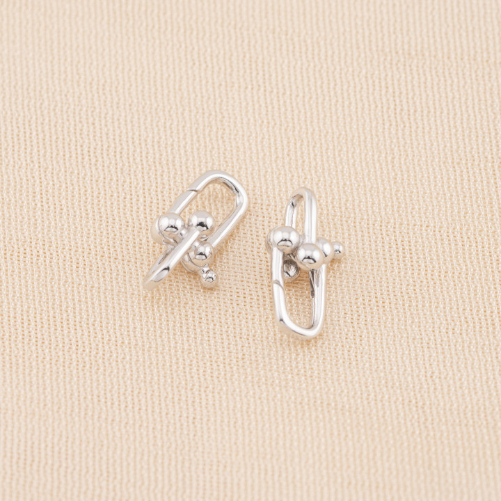 Chiusura Di Argento 925 Gancio A Scatto Rodiato 10x19mm 2pz