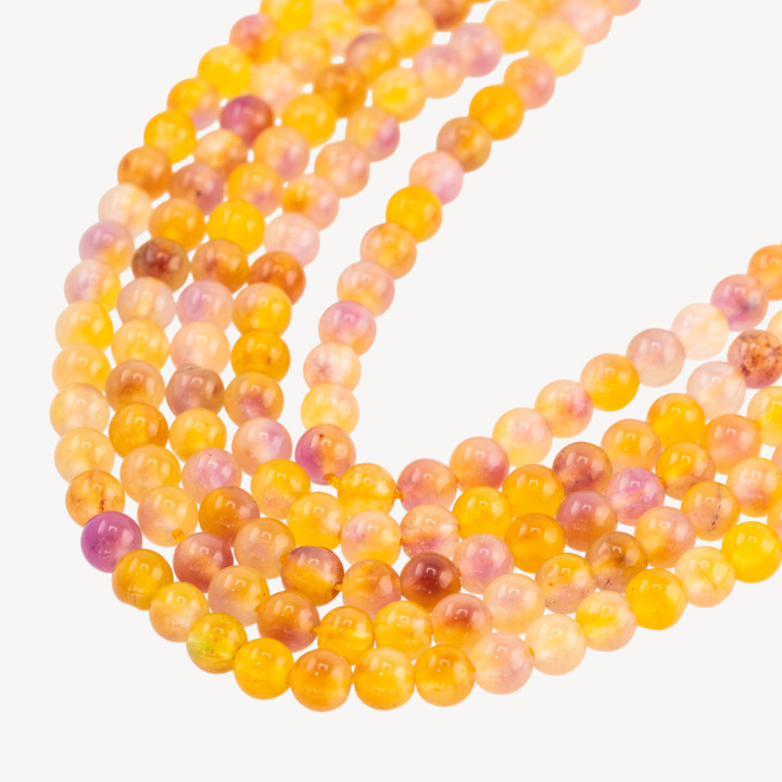 Giada Candy Viola e Gialla Tondo Liscio 6mm