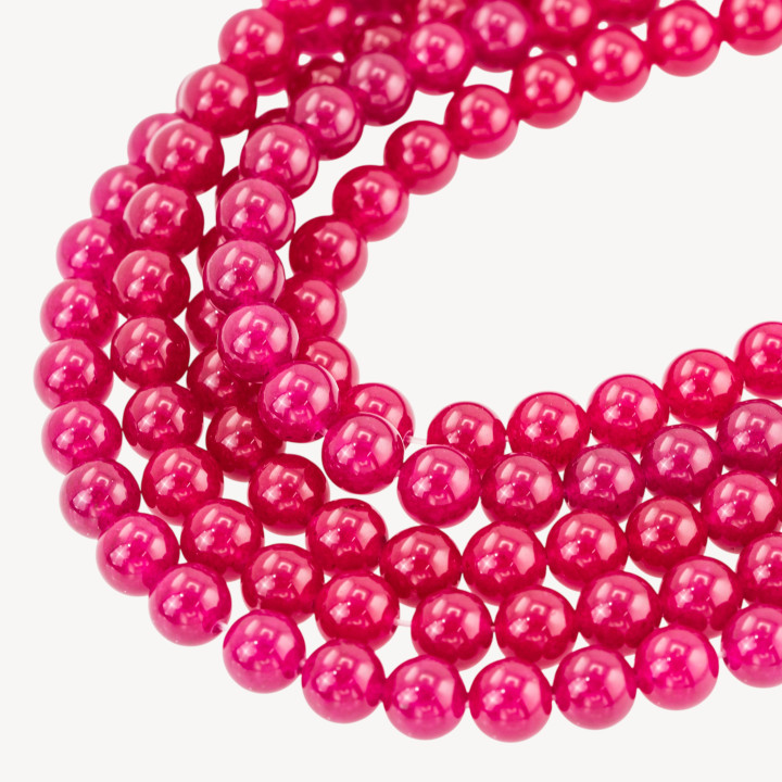 Giada Ghiaccio (Icy Jade) Ruby Tondo Liscio 8mm