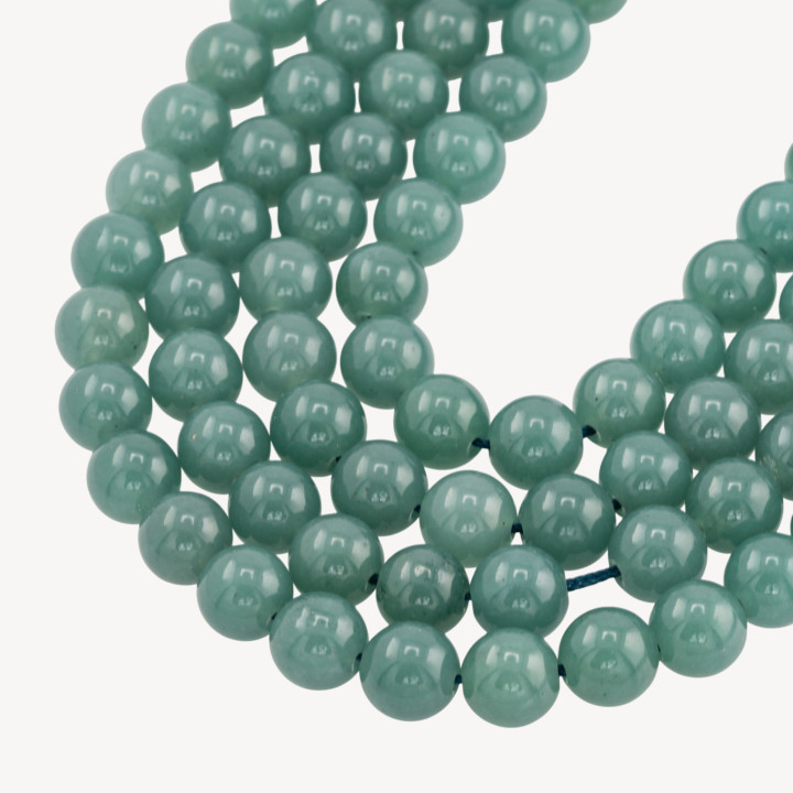 Giada Ghiaccio (Icy Jade) Verde Grigio Tondo Liscio 10mm