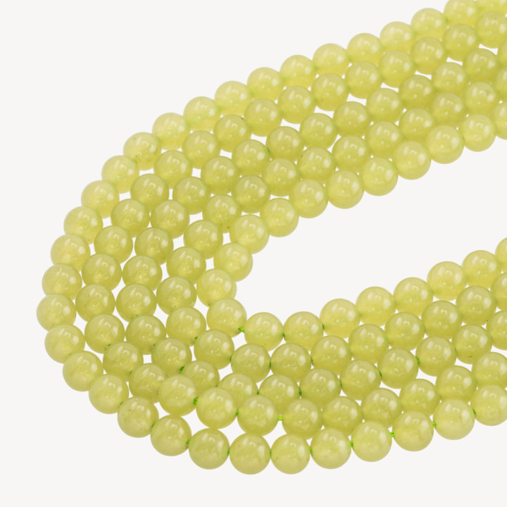 Giada Ghiaccio (Icy Jade) Verde Oliva Tondo Liscio 6mm