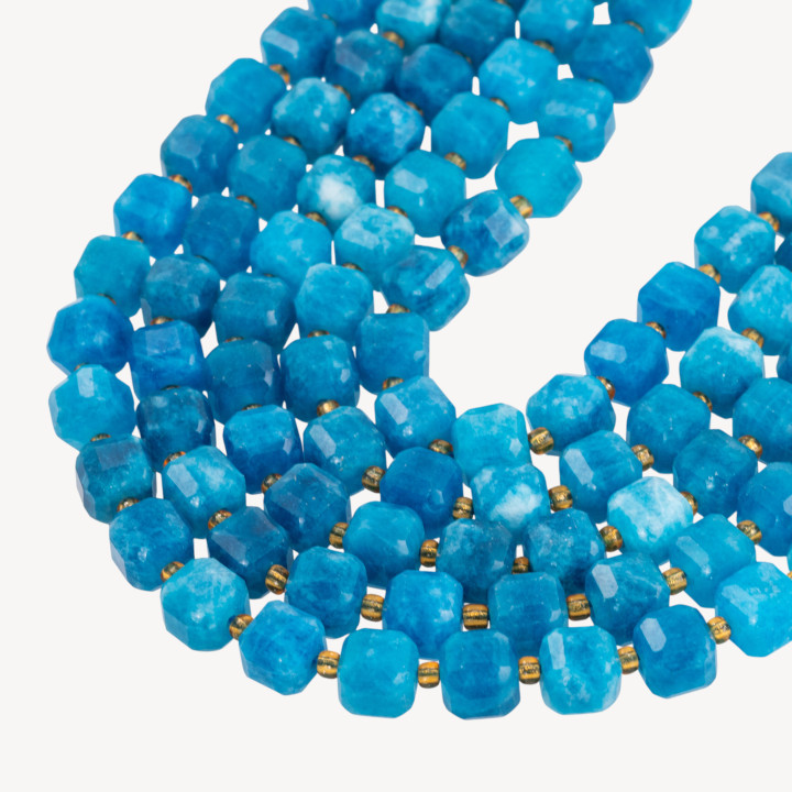 Giada Taglio Rigido Cubo Sfaccettato 10mm Blu Medio