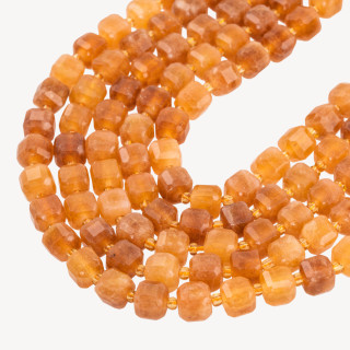 Giada Taglio Rigido Cubo Sfaccettato 10mm Ocra