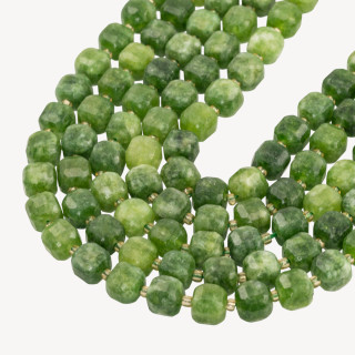 Giada Taglio Rigido Cubo Sfaccettato 10mm Verde Bosco