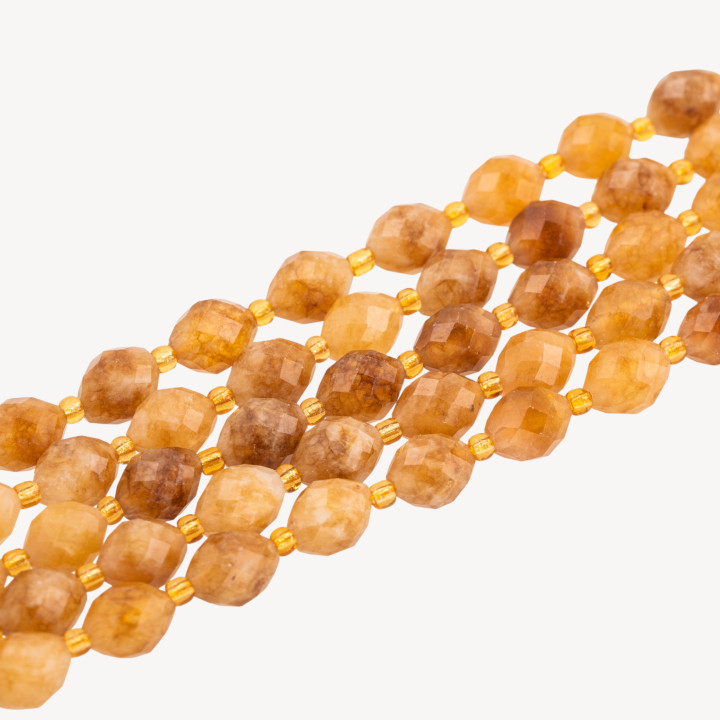 Giada Taglio Rigido Oliva Sfaccettata 8x10mm Ocra