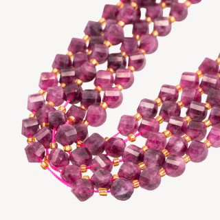 Giada Taglio Rigido Oliva Twist Sfaccettata 6mm Viola