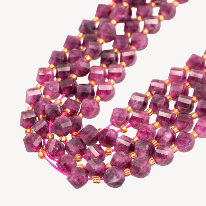 Giada Taglio Rigido Oliva Twist Sfaccettata 6mm Viola