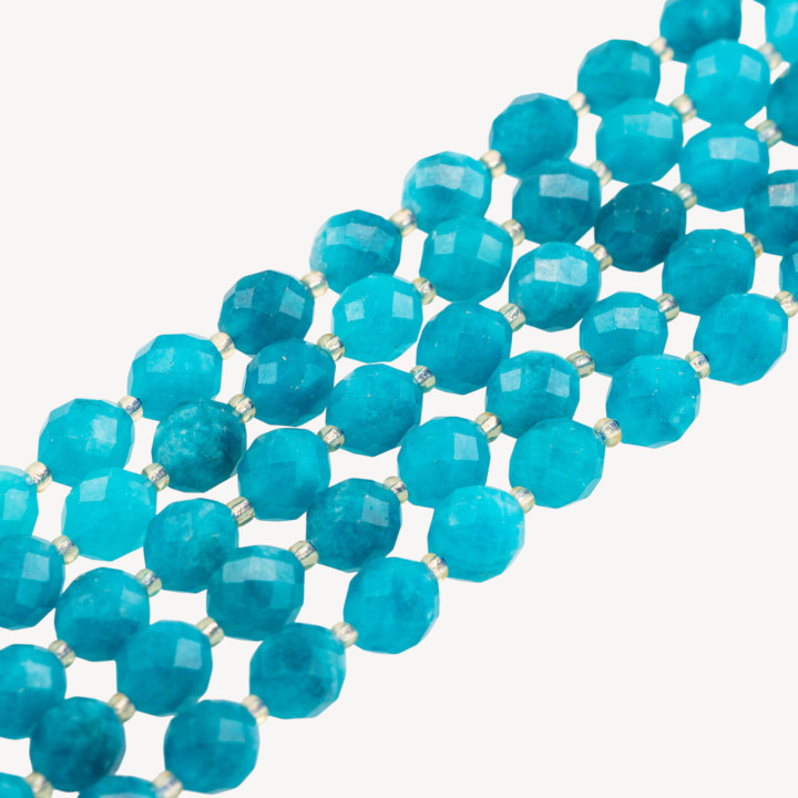 Giada Turchese Taglio Rigido Oliva Sfaccettata 9x12mm Effetto Amazonite