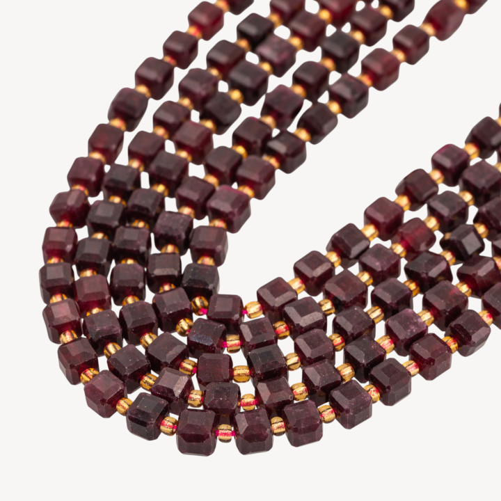 Granato Taglio Rigido Cubo Sfaccettato 8mm