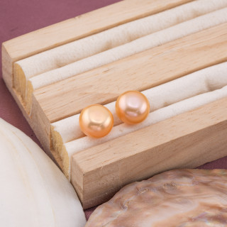 Perle Di Fiume Bottoni Cabochon 1 Foro  (AAAA) 10,0-10,5mm 1 Paia Rosa