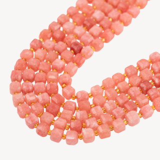 Pietra di Luna Rosa Taglio Rigido Cubo Sfaccettato 8mm