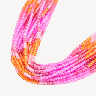 Zirconi Naturali Rondelle Sfaccettate 3x2mm Gradient Arancione e Rosa