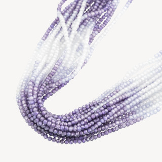 Zirconi Perline Sfaccettate Gradient 2mm Bianco e Viola